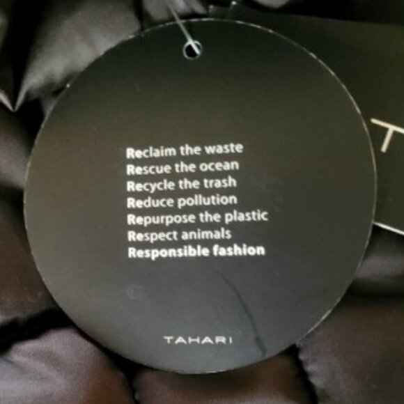 *NWT* Tahari Women's Medium Espresso Puffer Coat - Picture 6 of 7